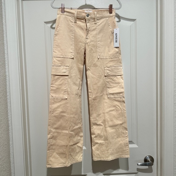 NWT Hudson Jeans Rosalie High Waisted Cargo Jeans in Bleached Sand - Picture 6 of 11